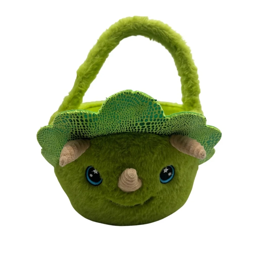 Triceratops Dinosaur Basket Green Halloween Easter 11